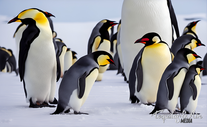 Pinguino Emperador Familia