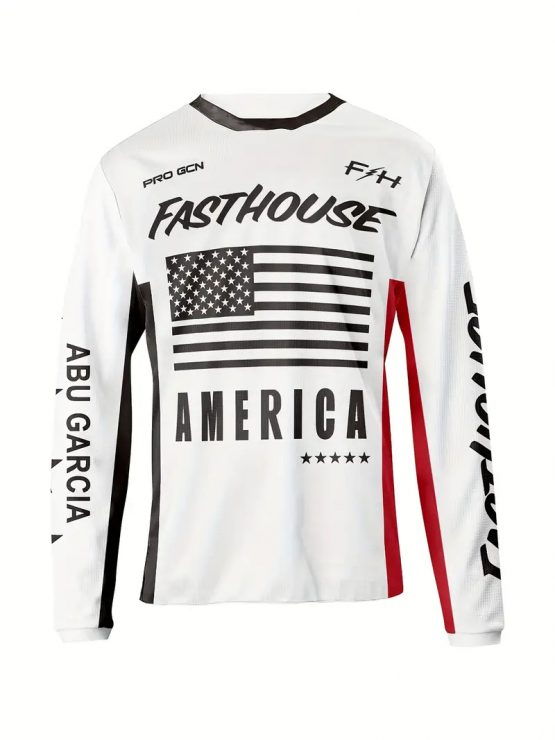 Tequilas and Air Motorsports Playera Fasthouse America blanca con negro y rojo 2b03d387392e58f1410dbad1f2e5131a